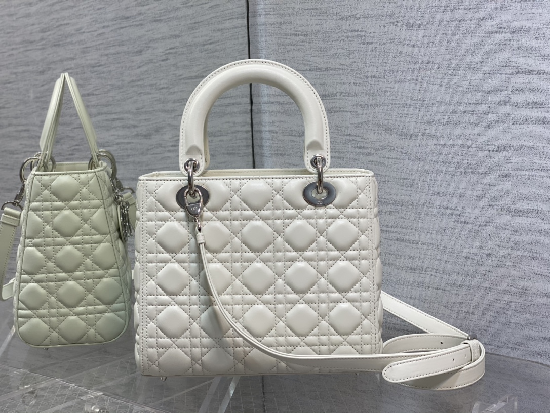 Medium Lady Dior Bag Latte Cannage Lambskin